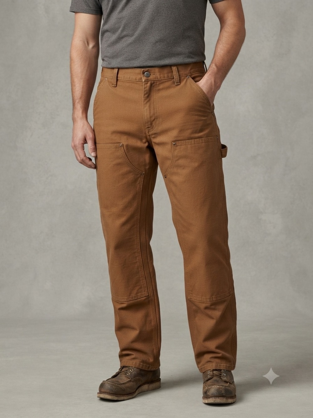 Carhartt Double Knee Pants Relaxed Fit Brown Duck Canvas Carpenter Workwear